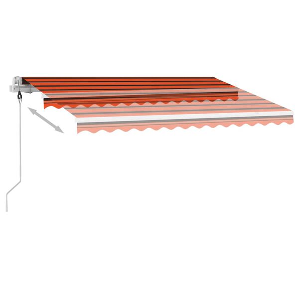 vidaXL Automatick&aacute; mark&yacute;za LED a senzor větru 300x250 cm oranžovohněd&aacute;