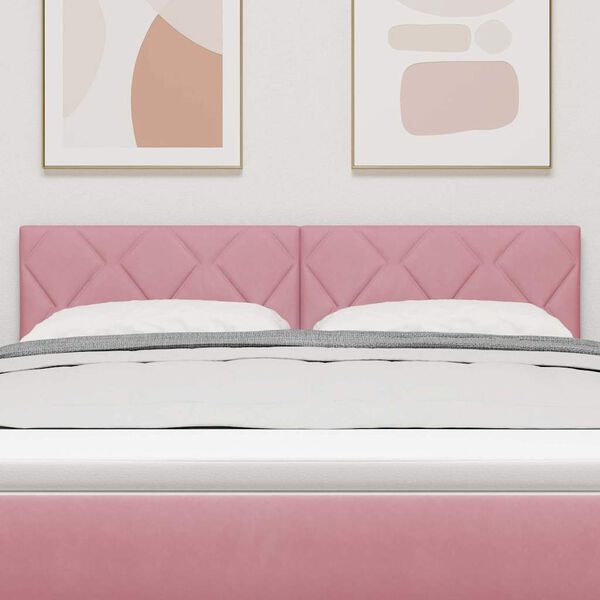 vidaXL Čelo postele Růžov&aacute; 160 cm samet