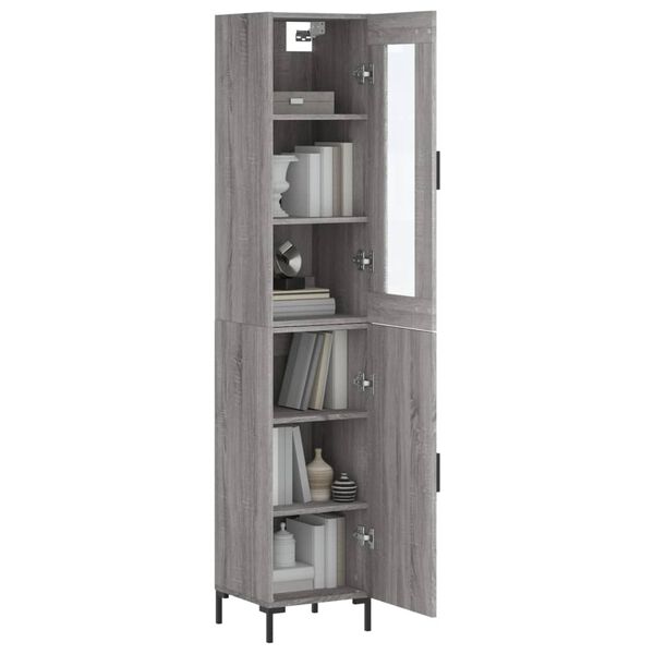 vidaXL Skř&iacute;ň highboard &scaron;ed&aacute; sonoma 34,5 x 34 x 180 cm kompozitn&iacute; dřevo