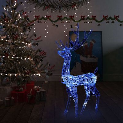 vidaXL Vánoční dekorace akrylový sob 140 LED 120 cm modré světlo