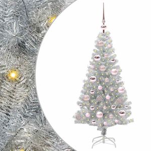 vidaXL V&aacute;nočn&iacute; stromeček Stř&iacute;brn&aacute; 120 cm PET