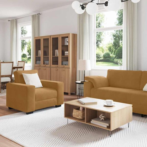 vidaXL 3d&iacute;ln&aacute; sedac&iacute; souprava s podu&scaron;kami hněd&aacute; samet