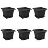vidaXL Květin&aacute;če 6 pcs Čern&aacute; 20 x 20 x 16 cm Plast