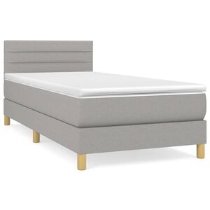 vidaXL Box spring postel s matrac&iacute; světle &scaron;ed&aacute; 80 x 200 cm textil