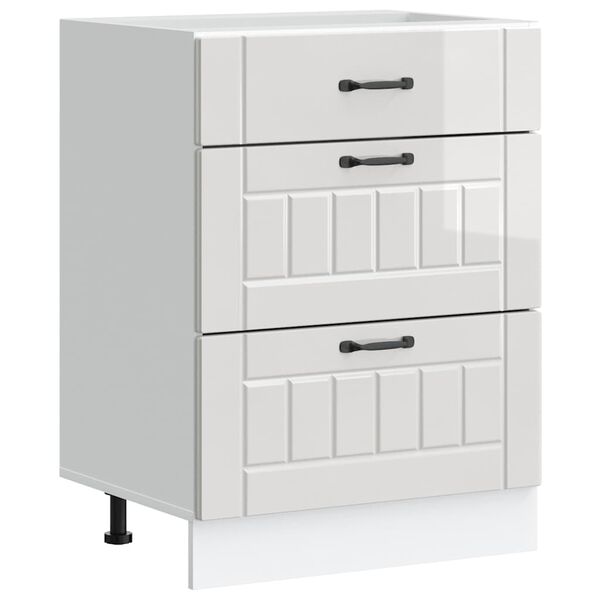 vidaXL Kuchyňsk&aacute; spodn&iacute; skř&iacute;ňka "Lucca" z vysoce leskl&eacute;ho b&iacute;l&eacute;ho dřeva