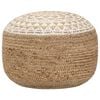 vidaXL Ručně vyroben&yacute; sedac&iacute; puf b&iacute;l&yacute; 45 x 30 cm juta