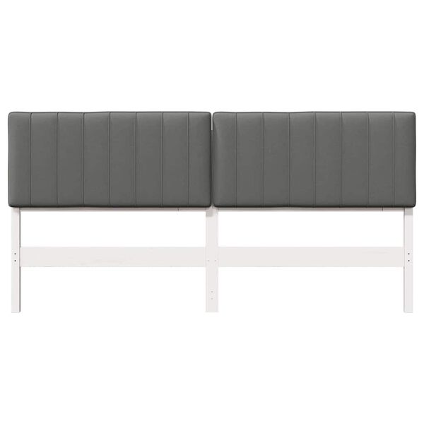 vidaXL Čalouněn&eacute; čelo postele s čelo B&iacute;l&aacute; a světl&aacute; &scaron;ed&aacute; 200 cm