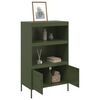 vidaXL Skříň highboard olivově zelená 68 x 39 x 113 cm ocel