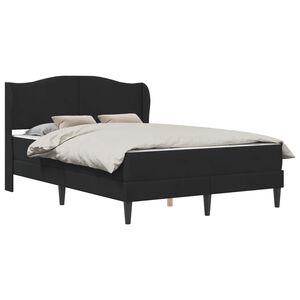 vidaXL R&aacute;m postele s čelo Čern&aacute; 140 x 190 cm Samet