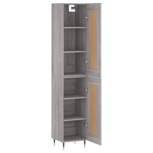 vidaXL Skř&iacute;ň highboard &scaron;ed&aacute; sonoma 34,5 x 34 x 180 cm kompozitn&iacute; dřevo
