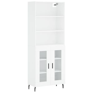 vidaXL Skř&iacute;ň highboard b&iacute;l&aacute; 69,5 x 34 x 180 cm kompozitn&iacute; dřevo