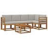 vidaXL Venkovn&iacute; pohovkov&aacute; souprava 6 pcs Př&iacute;rodn&iacute; a světle &scaron;ed&aacute;
