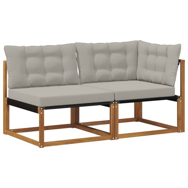 vidaXL Venkovn&iacute; prostředn&iacute; a rohov&aacute; pohovka s pol&scaron;t&aacute;řem 2 Kus Př&iacute;rodn&iacute;