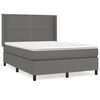 vidaXL Box spring postel s matrac&iacute; &scaron;ed&aacute; 140x200 cm uměl&aacute; kůže