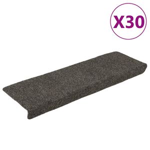 vidaXL Schodov&eacute; rohože samolepic&iacute; 30 ks 65 x 21 x 4 cm antracitov&eacute; s obd&eacute;ln&iacute;kov&yacute;m okrajem