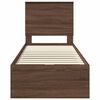 vidaXL R&aacute;m postele se z&aacute;suvkou Hněd&yacute; dub 75 x 190 cm Inžen&yacute;rsk&eacute; dřevo