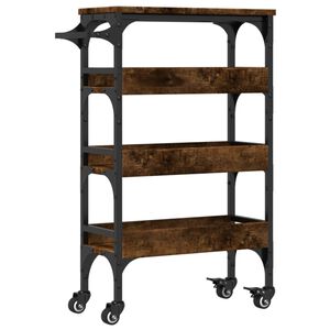 vidaXL Kuchyňsk&yacute; voz&iacute;k kouřov&yacute; dub 53 x 20 x 76 cm kompozitn&iacute; dřevo