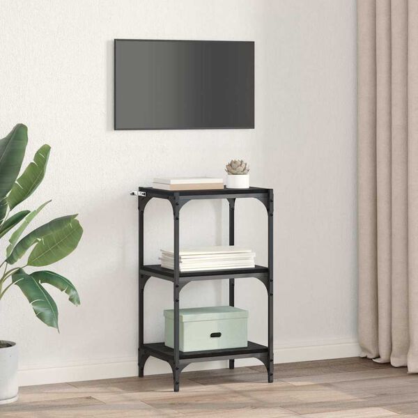 vidaXL Knihovna Černý dub 40 x 33 x 70,5 cm Konstrukční dřevo a železo