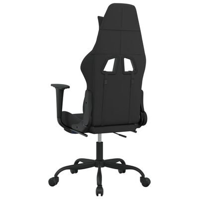 vidaXL Herní židle s podnožkou černá a modrá textil