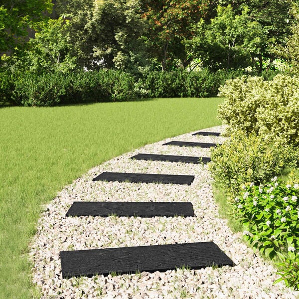 vidaXL Stepping Stone 6 pcs Čern&yacute; 60,5 x 25 x 2 cm Guma