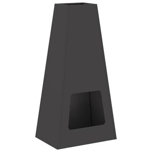 vidaXL Ohniv&aacute; m&iacute;sa Čern&aacute; 50 x 35 x 100 cm Povětrnostně odoln&aacute; ocel