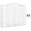 vidaXL Klenut&eacute; gabionov&eacute; ko&scaron;e 5 ks 200x50x160/180cm pozinkovan&eacute; železo