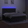 vidaXL Box spring postel s matrac&iacute; a LED čern&aacute; 160x200 cm textil