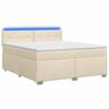 vidaXL Box spring postel s matrac&iacute; a LED Kr&eacute;mov&aacute; 140 x 190 cm Textil