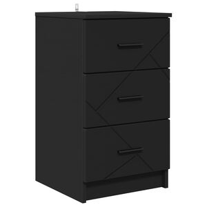 vidaXL Nočn&iacute; skř&iacute;ňka Čern&aacute; 38 x 38 x 66 cm Kompozitn&iacute; dřevo