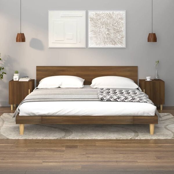 vidaXL Nočn&iacute; stolky 2 ks hněd&yacute; dub kompozitn&iacute; dřevo