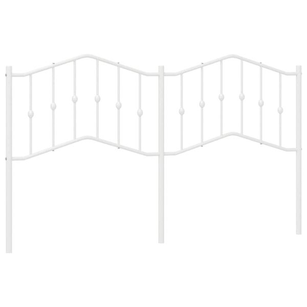 vidaXL Kovov&eacute; n&aacute;hradn&iacute; čelo postele b&iacute;l&eacute; 180 cm