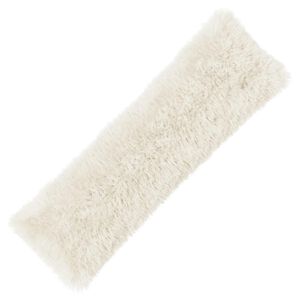 vidaXL Povlak na pol&scaron;t&aacute;ř HEERLEN B&iacute;l&aacute; 40 x 145 cm PV fleece