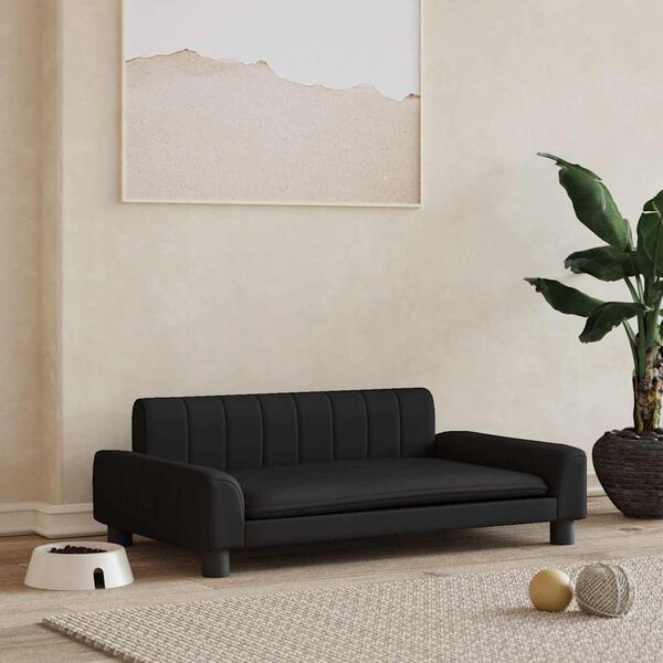 vidaXL Pel&iacute;&scaron;ek pro psy čern&yacute; 90 x 53 x 30 cm uměl&aacute; kůže