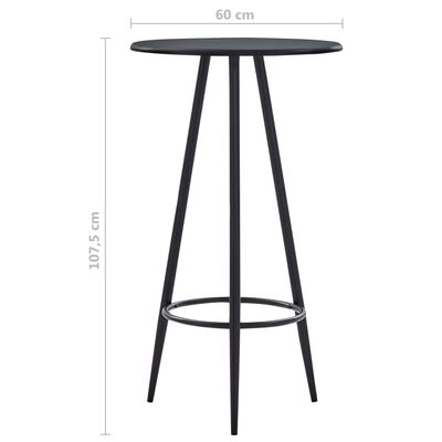 vidaXL Barový stůl černý 60 x 107,5 cm MDF