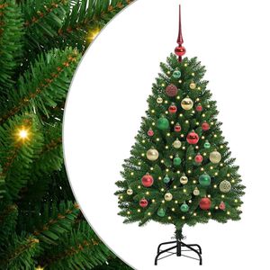 vidaXL Uměl&yacute; v&aacute;nočn&iacute; stromeček 120 cm 150 LED Tepl&aacute; b&iacute;l&aacute; PVC a ocel