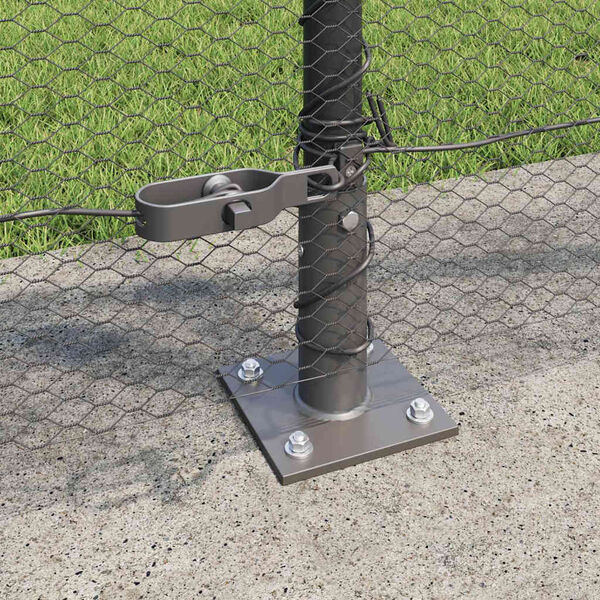 vidaXL Plotov&yacute; sloupek. &Scaron;ed&aacute; 25 x 0,8 m (13 mm s&iacute;ť) Ocel a PVC