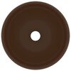 vidaXL Luxusn&iacute; umyvadlo kulat&eacute; matn&eacute; tmavě hněd&eacute; 40 x 15 cm keramick&eacute;