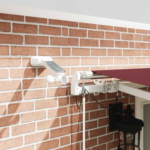 vidaXL Automatick&aacute; zatahovac&iacute; mark&yacute;za s LED burgundsk&aacute; 500 x 300 cm