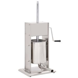 vidaXL Ruční plnička klobás stříbrná 10 l nerezová ocel