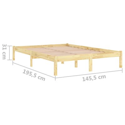 vidaXL Rám postele masivní borovice 140 x 190 cm