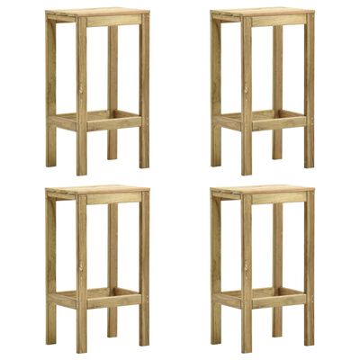 vidaXL Zahradní barové stoličky 4 ks impregnované borové dřevo