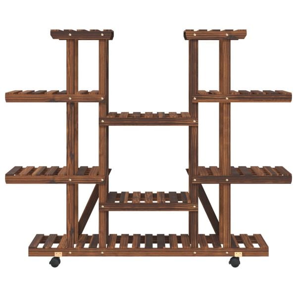 vidaXL Stojan na květiny na kolečk&aacute;ch 110 x 25 x 115 cm masivn&iacute; jedle