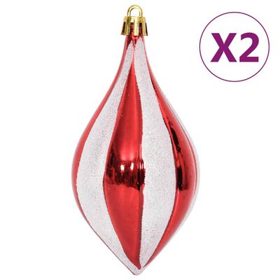 vidaXL 64dílná sada vánočních ozdob červená a bílá