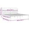 vidaXL Kovov&yacute; r&aacute;m postele s čelem b&iacute;l&yacute; 200 x 200 cm