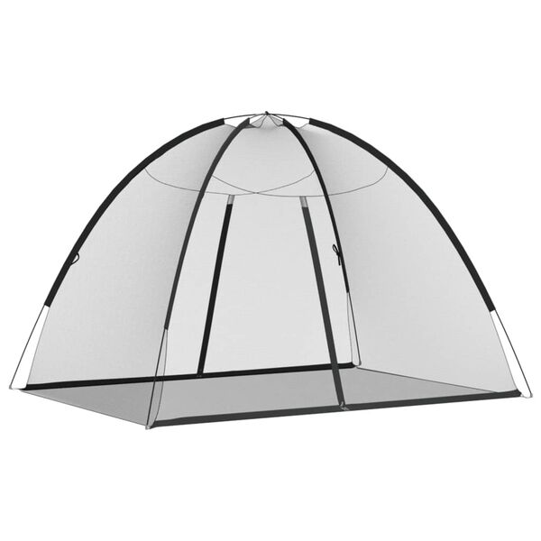 vidaXL Moskyti&eacute;ra Mongolia s dv&iacute;řky 220 s&iacute;ťovina čern&aacute; 200x150x140 cm