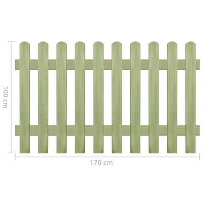 vidaXL Laťkový plot impregnovaná borovice 170 x 100 cm 6/9 cm