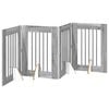 vidaXL Skl&aacute;dac&iacute; ps&iacute; br&aacute;na se stojany 4 pcs &Scaron;ed&aacute; sonoma 241 cm