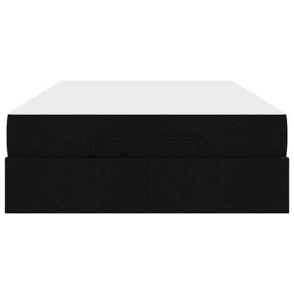 vidaXL R&aacute;m postele s matrac&iacute; s matrac&iacute; 2 pcs Čern&aacute; textil