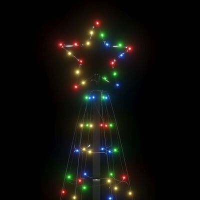 vidaXL Vánoční stromek kužel s hroty 220 barevných LED 180 cm