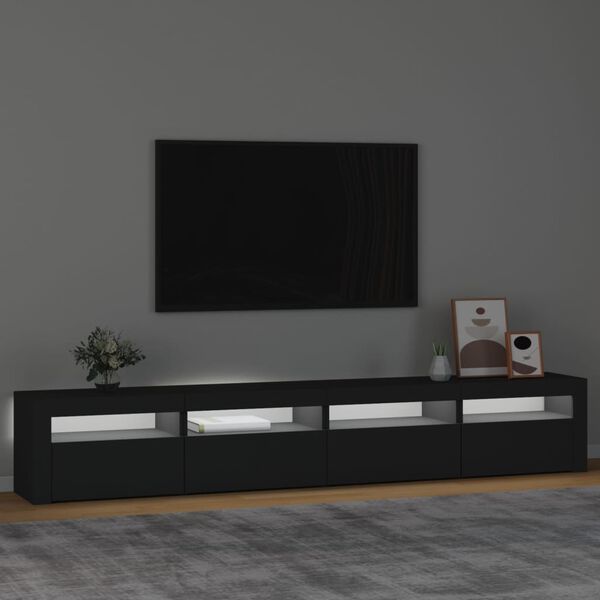 vidaXL TV skříňka s LED osvětlením černá 240x35x40 cm